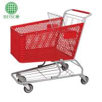 Best Selling CE Certificated Plastic Supermarket Shopping Grocery Trolley Cart